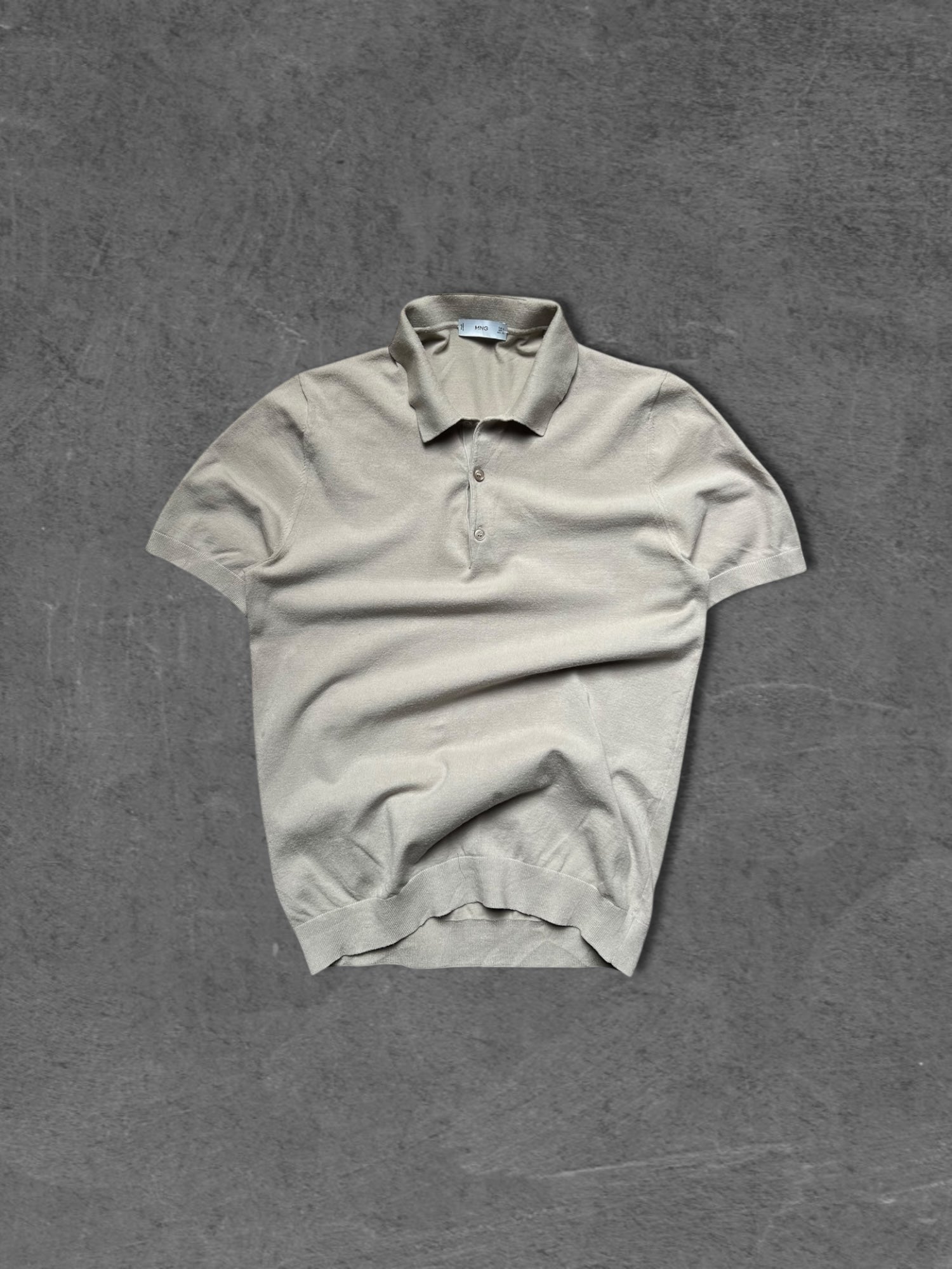 MANGO BEIGE KNITTED POLO