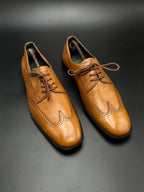 BEEHIVE TAN LEATHER WINGTIP OXFORD BROGUE SHOES - 44