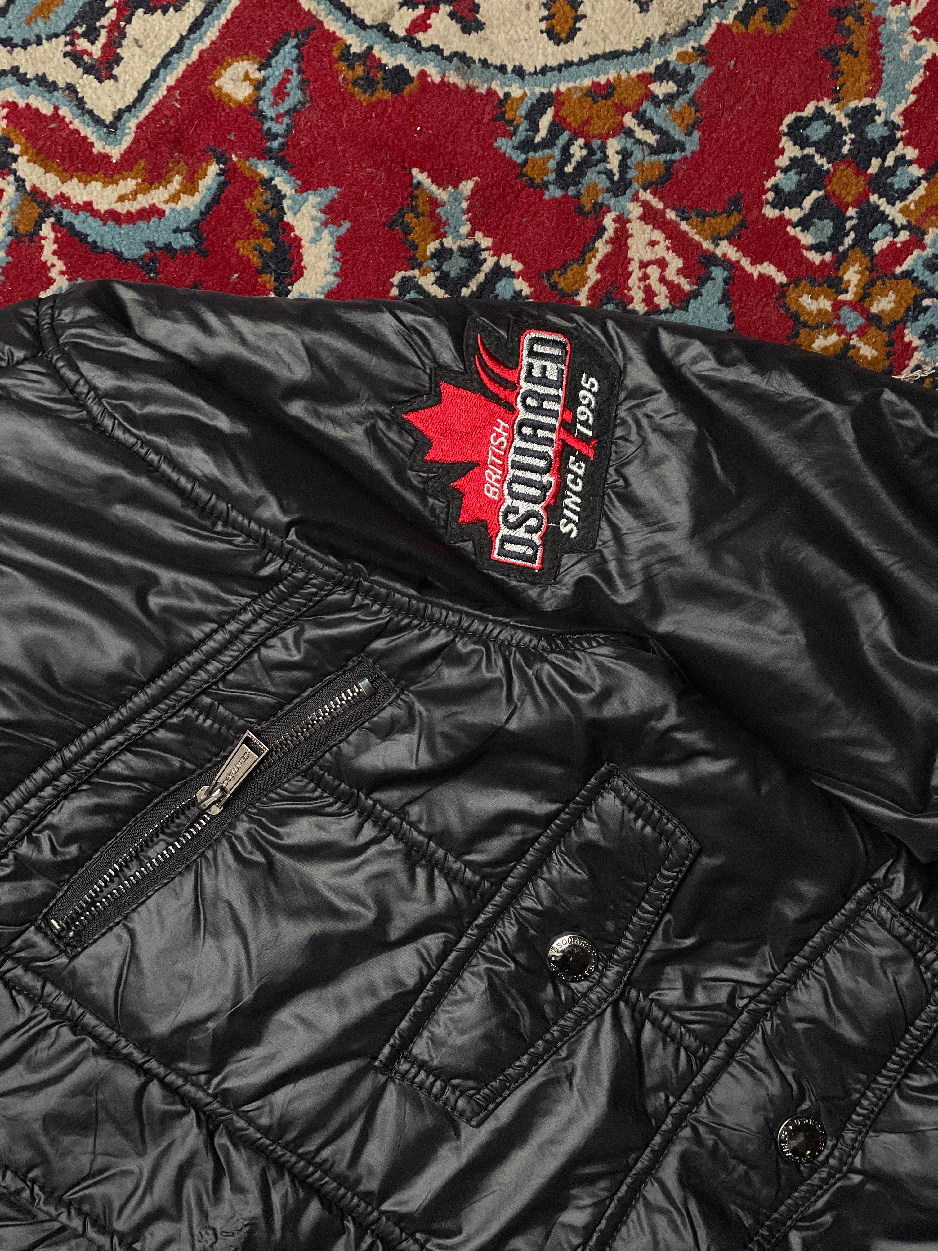 Dsquared2 Vintage Black Nylon Multi-Pocket Utility Bomber Jacket