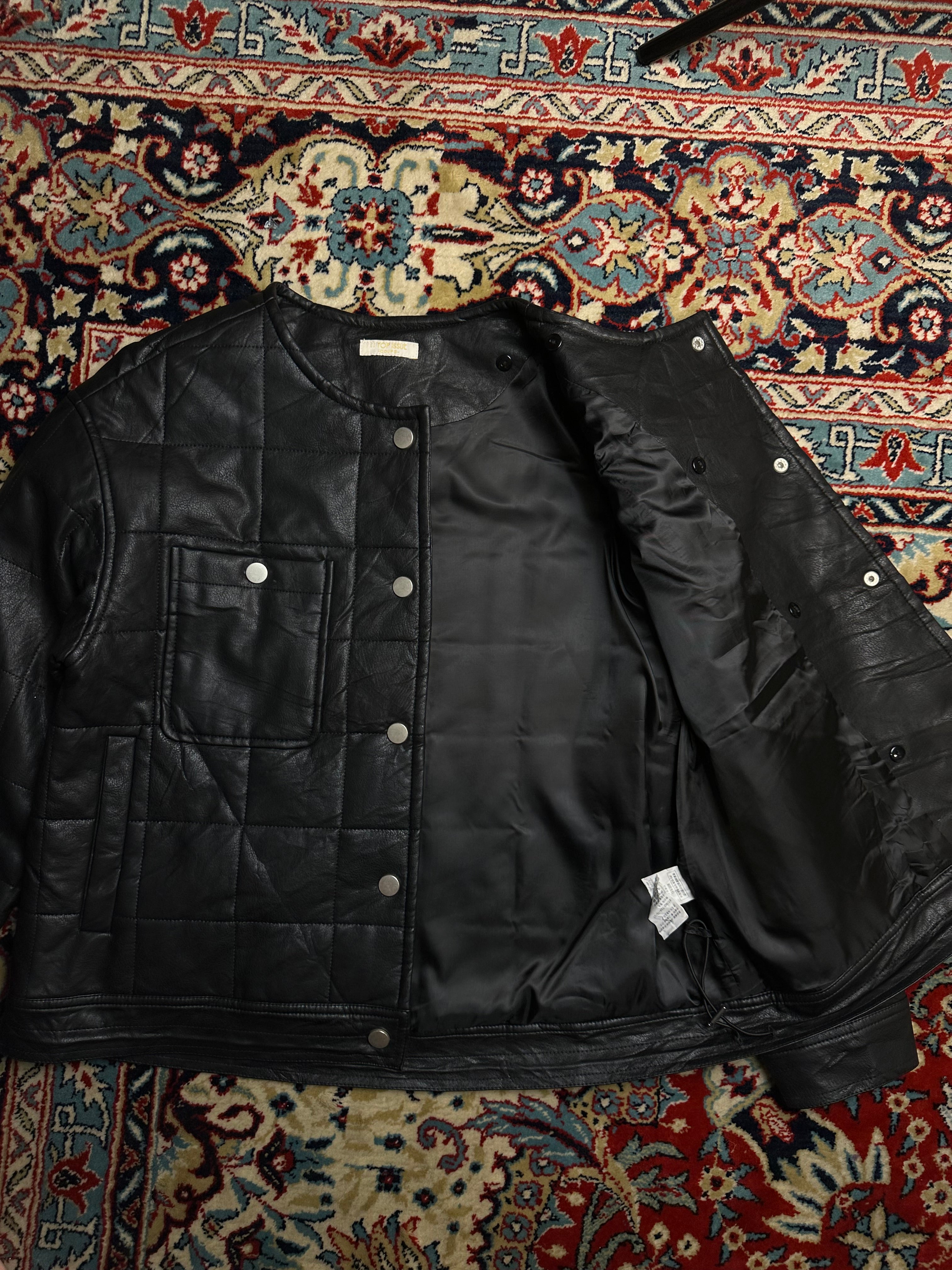 TOP ISSUE Leather Crew Neck Jacket