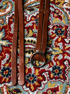 J Crew Brown Leather Double Layer Skinny Belt Silver O-Ring