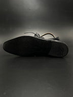 Berluti Alessandro Nero Grigio Black Leather Sleek Lace Up Oxfords