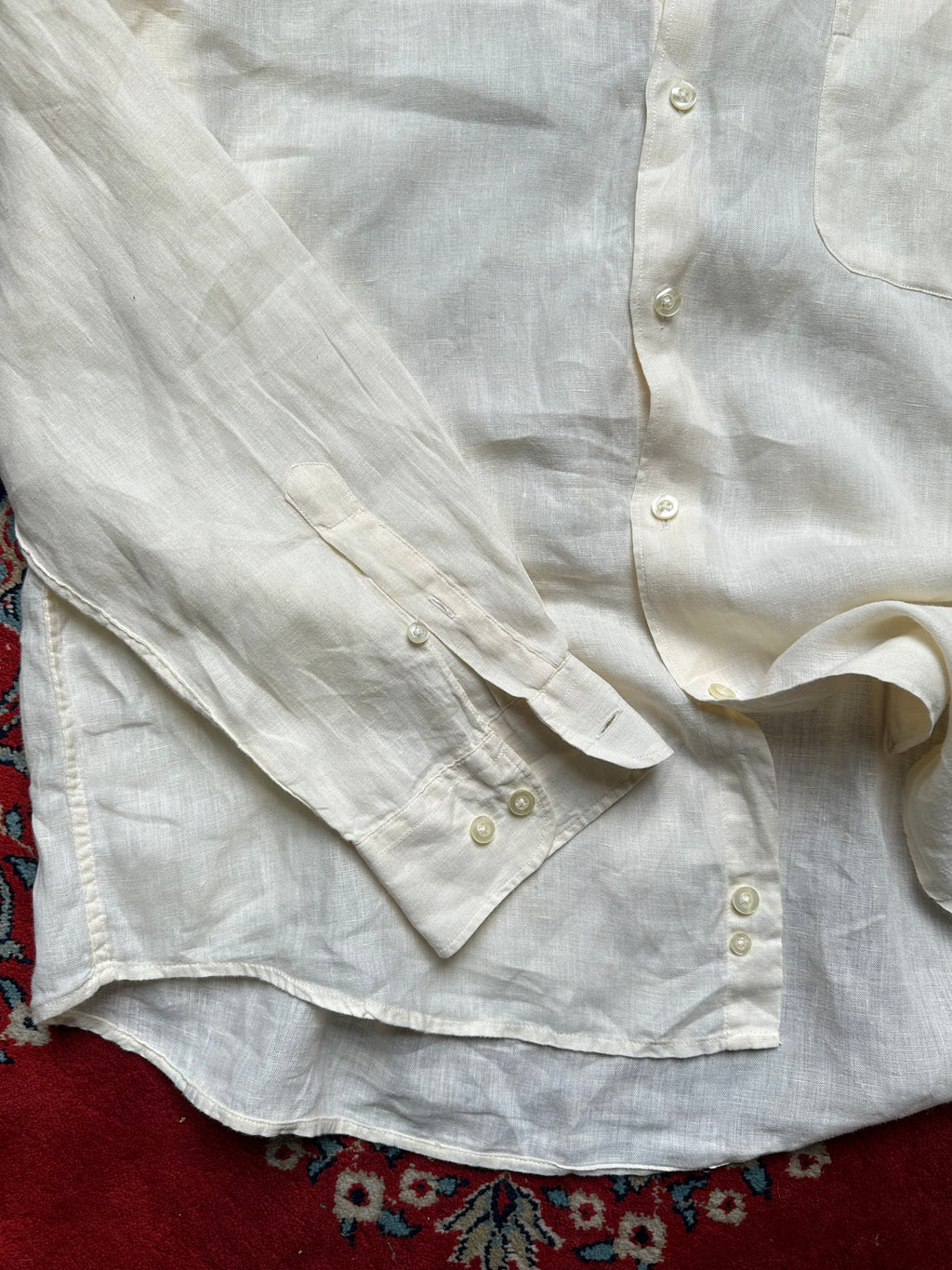 MOSSIMO DUTTI BEIGE PURE LINEN BUTTON DOWN SHIRT - XL