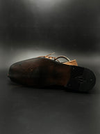BEEHIVE TAN LEATHER WINGTIP OXFORD BROGUE SHOES - 44