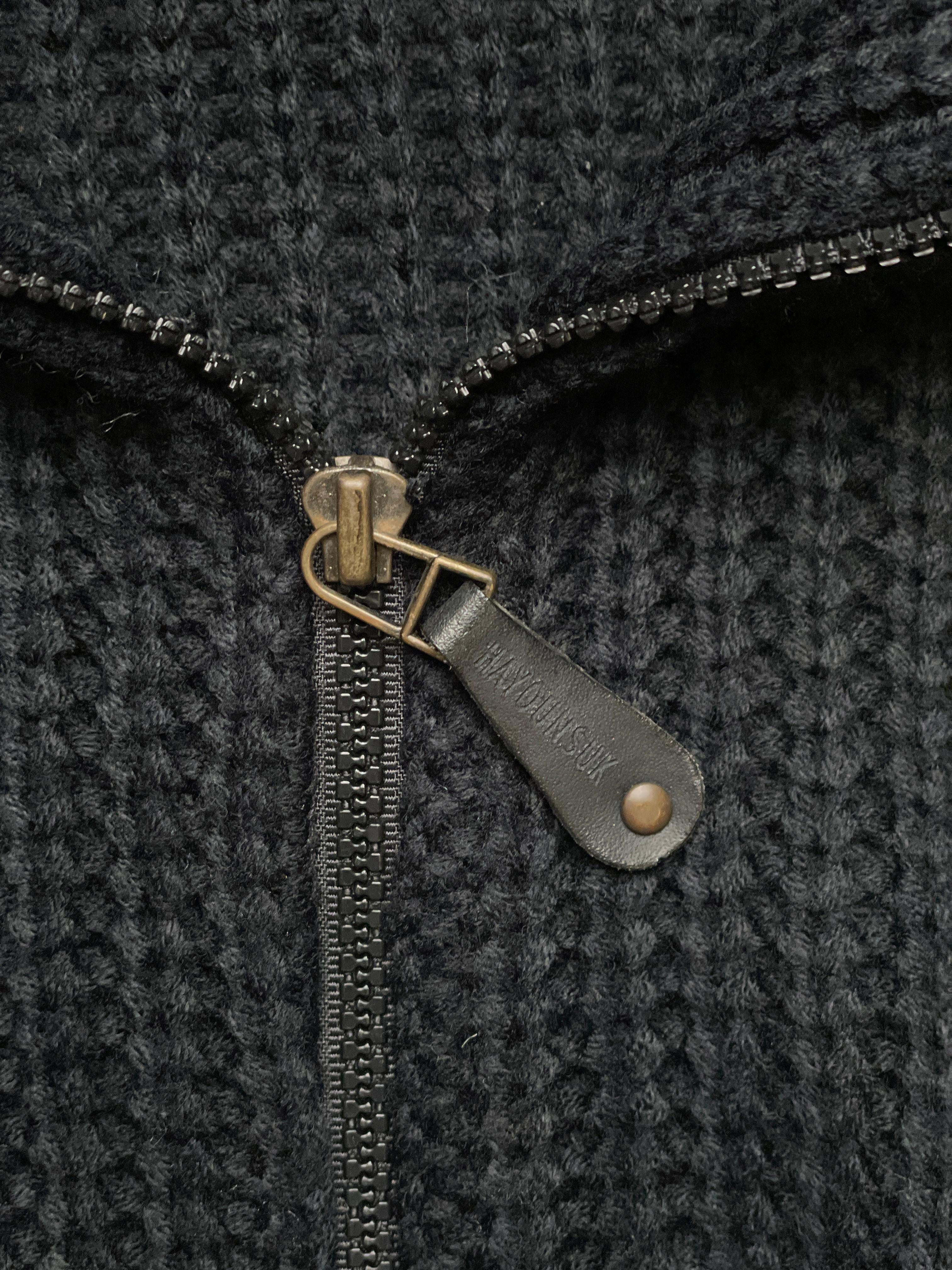 VINTAGE Black Knitted Relaxed fit ZIP CARDIGAN