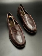 Rockport ADIPPRENE BROWN LEATHER PENNY LOAFERS - 45