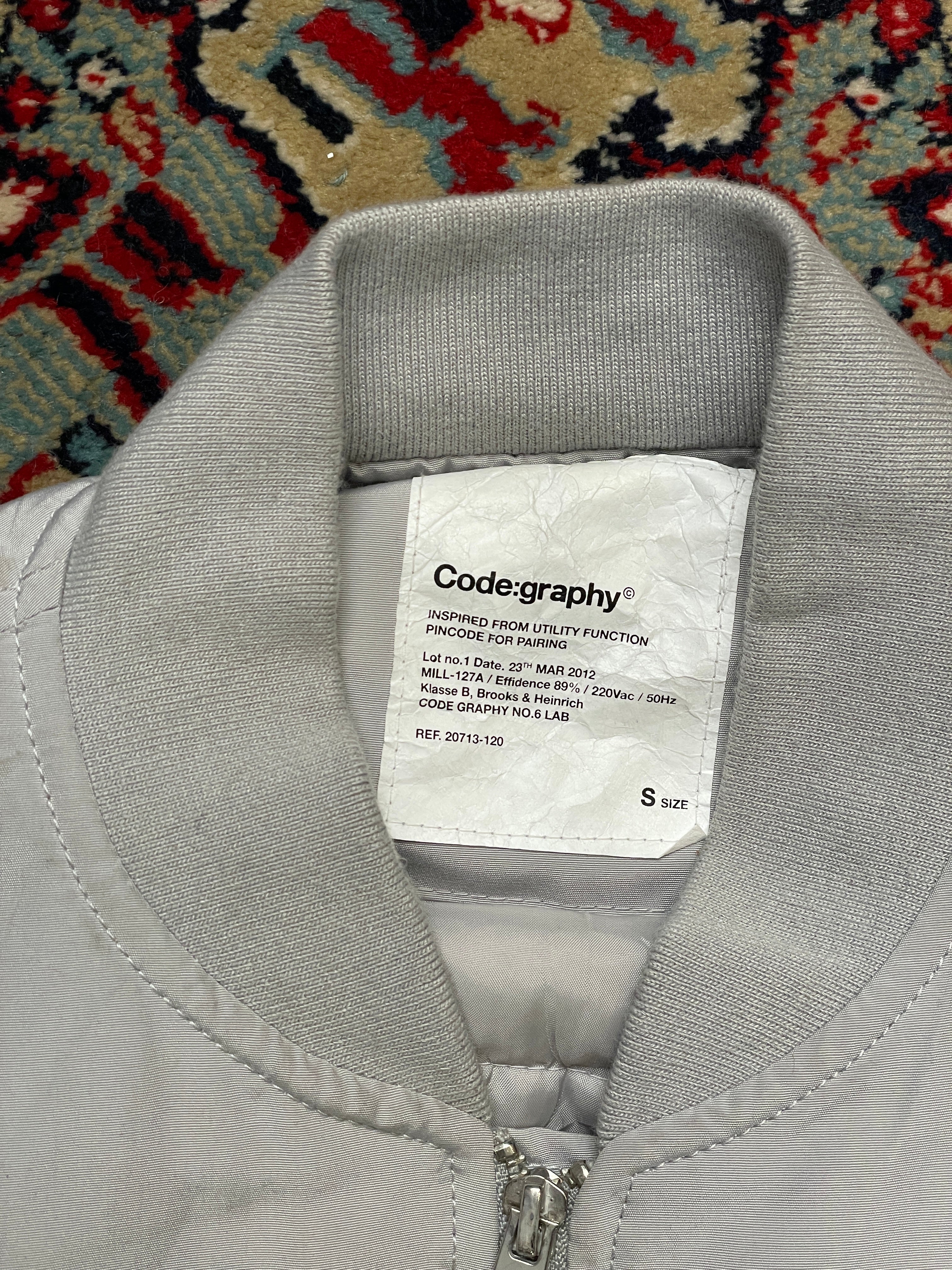 Codegraphy Grey Relaxed Boxy Cropped Bomber jacket