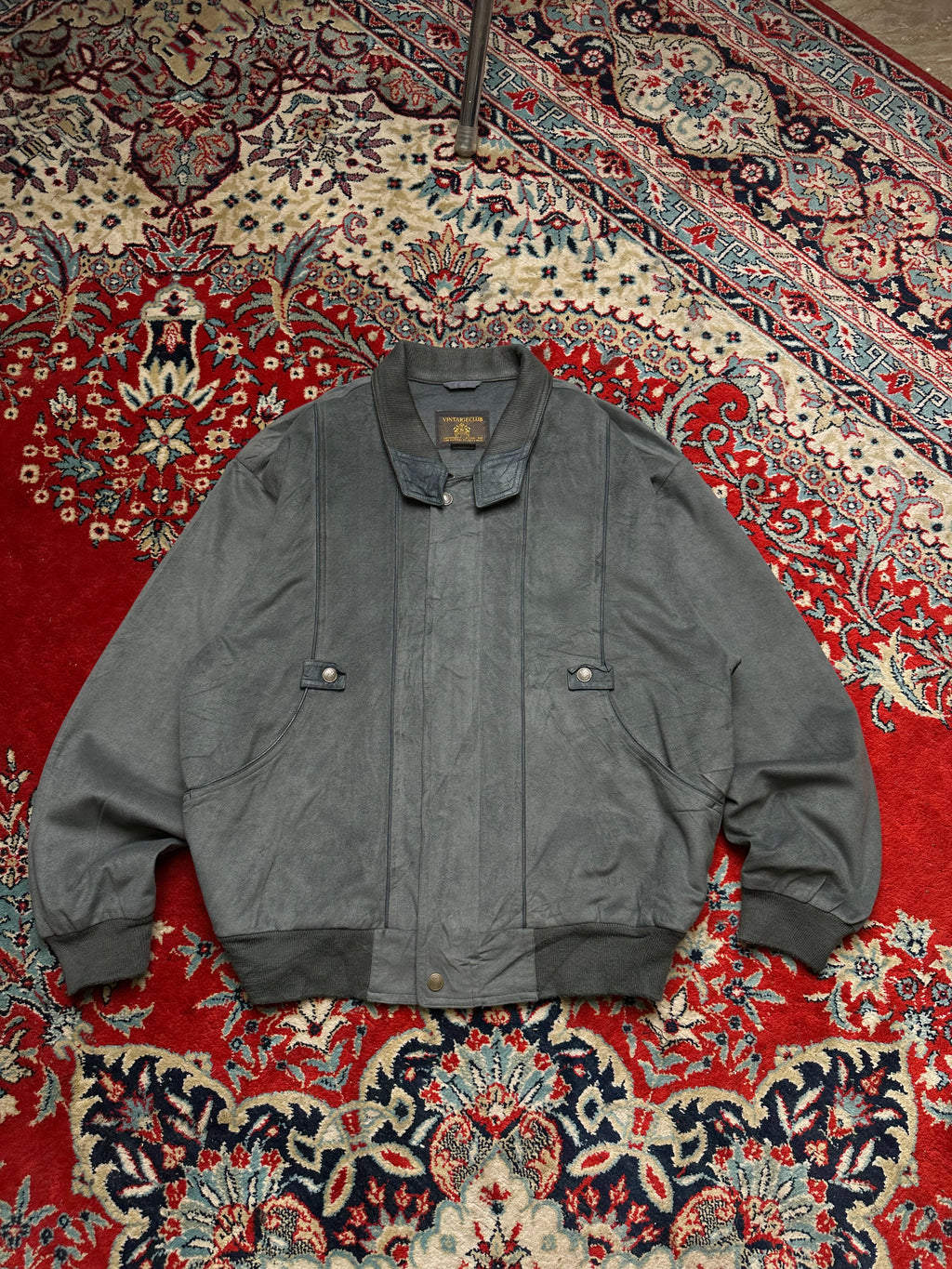 VINTAGE CLUB RELAXED HARRINGTON SUEDE JACKET