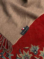 Tommy Hilfiger Brown Pure Wool Fringed Scarf