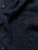 EASY Knit Polo Collar Cardigan with Cable Detail