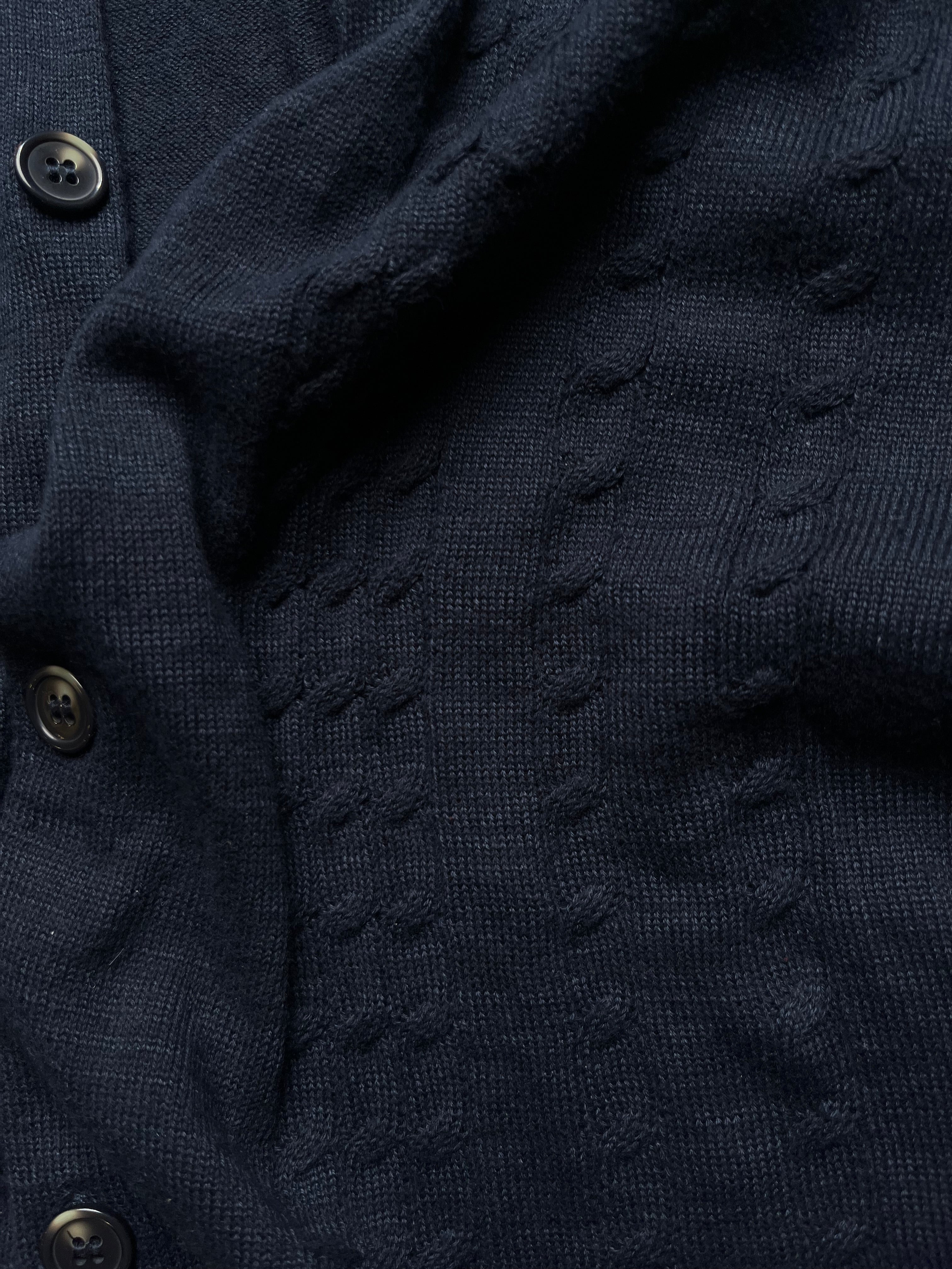 EASY Knit Polo Collar Cardigan with Cable Detail