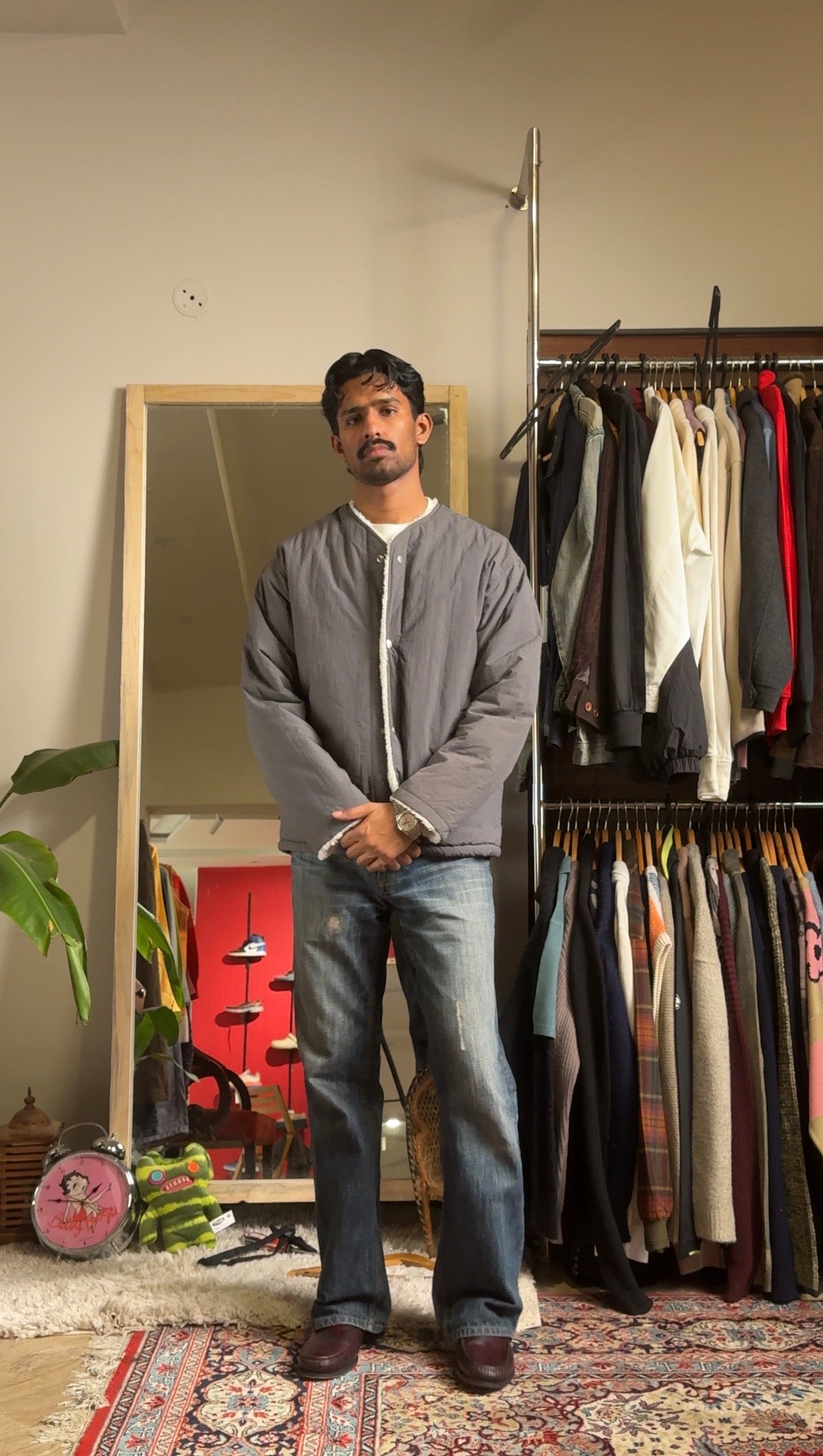 BRONTE Fur Lining Crewneck Jacket