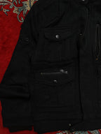 DOHC Black Wool Biker Jacket