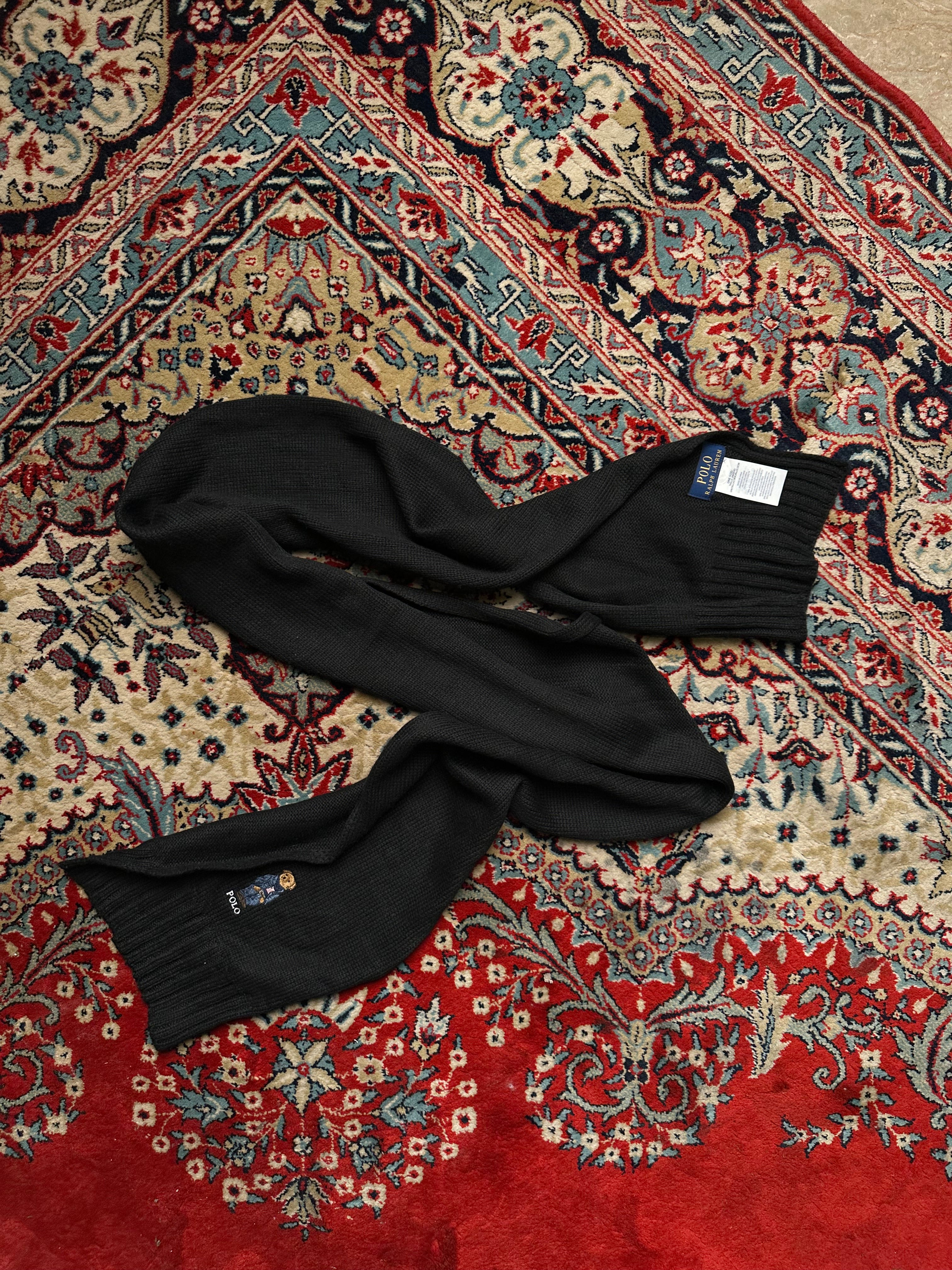 POLO RALPH LAUREN BLACK KNITTED SCARF