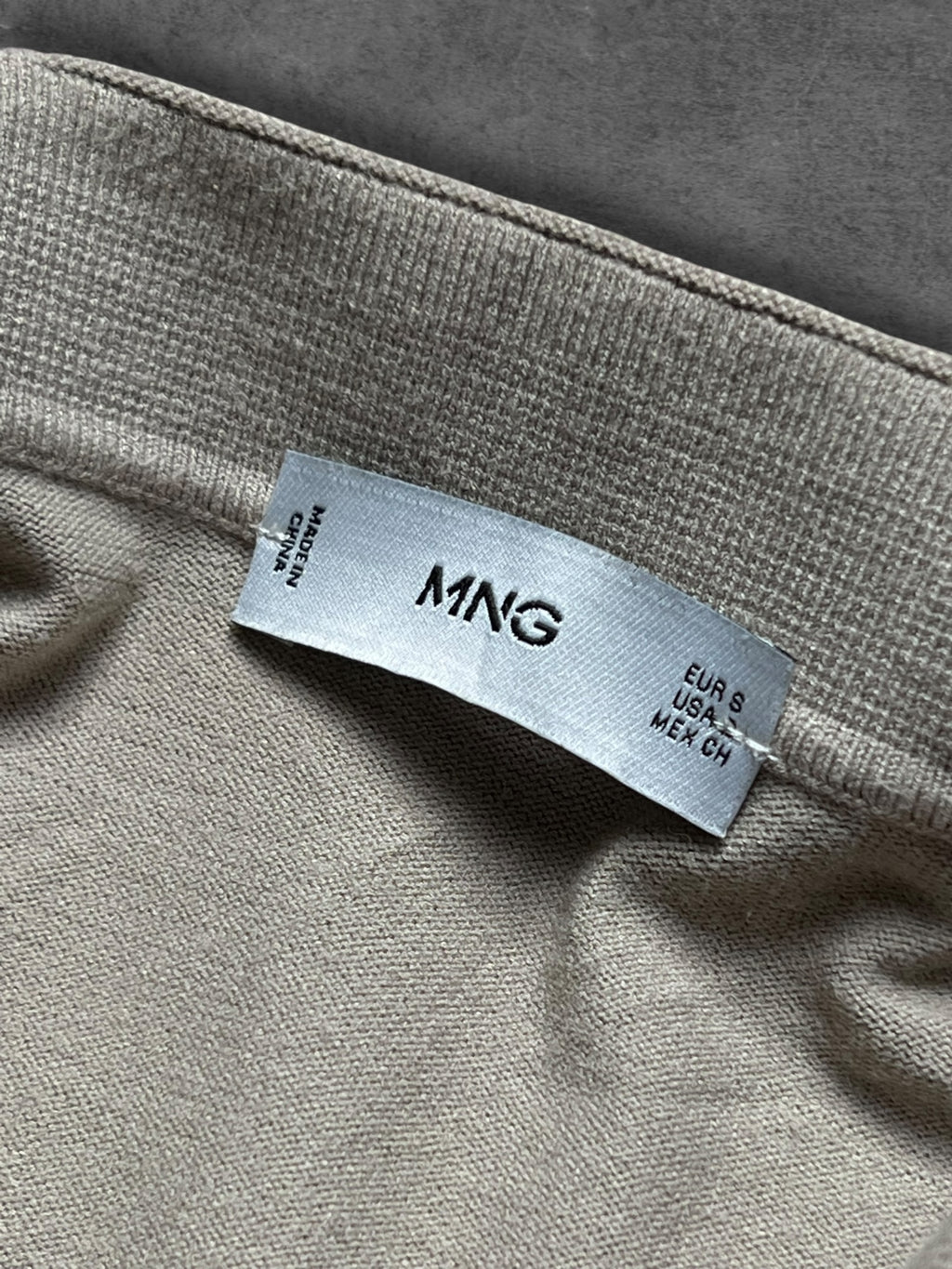 MANGO BEIGE KNITTED POLO