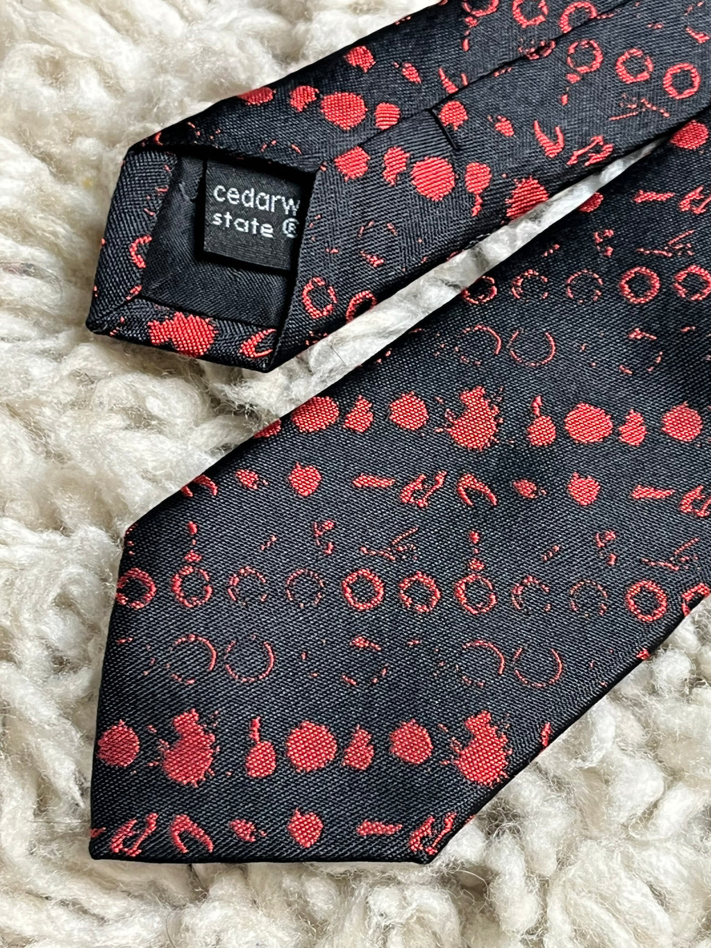 CEDARWOOD PRINTED PURE SILK TIE