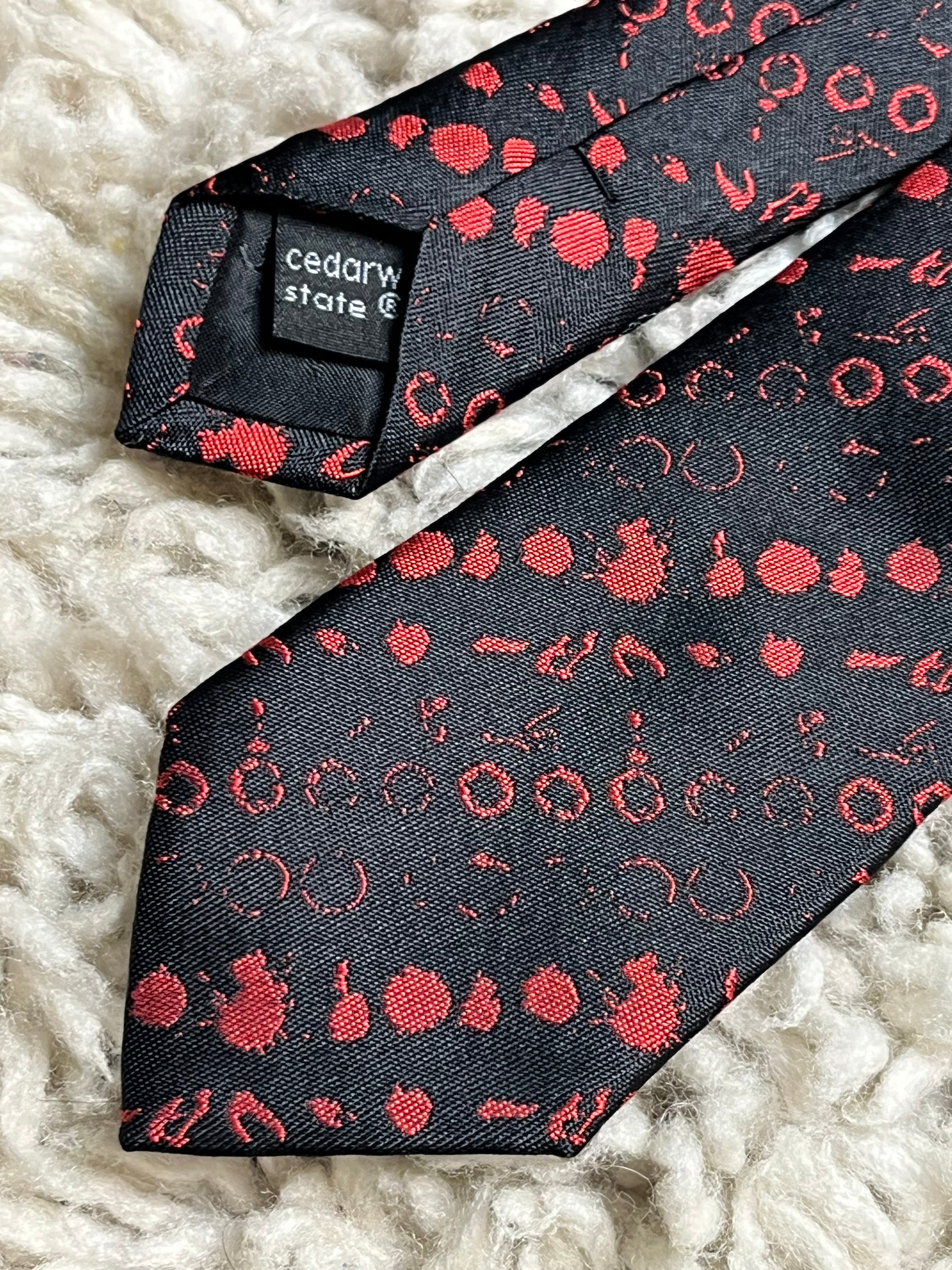 CEDARWOOD PRINTED PURE SILK TIE