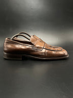 Rowland Brothers Brown Leather Square Toe Loafers