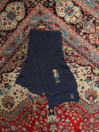 POLO RALPH LAUREN NAVY BLUE CABLE KNIT SCARF