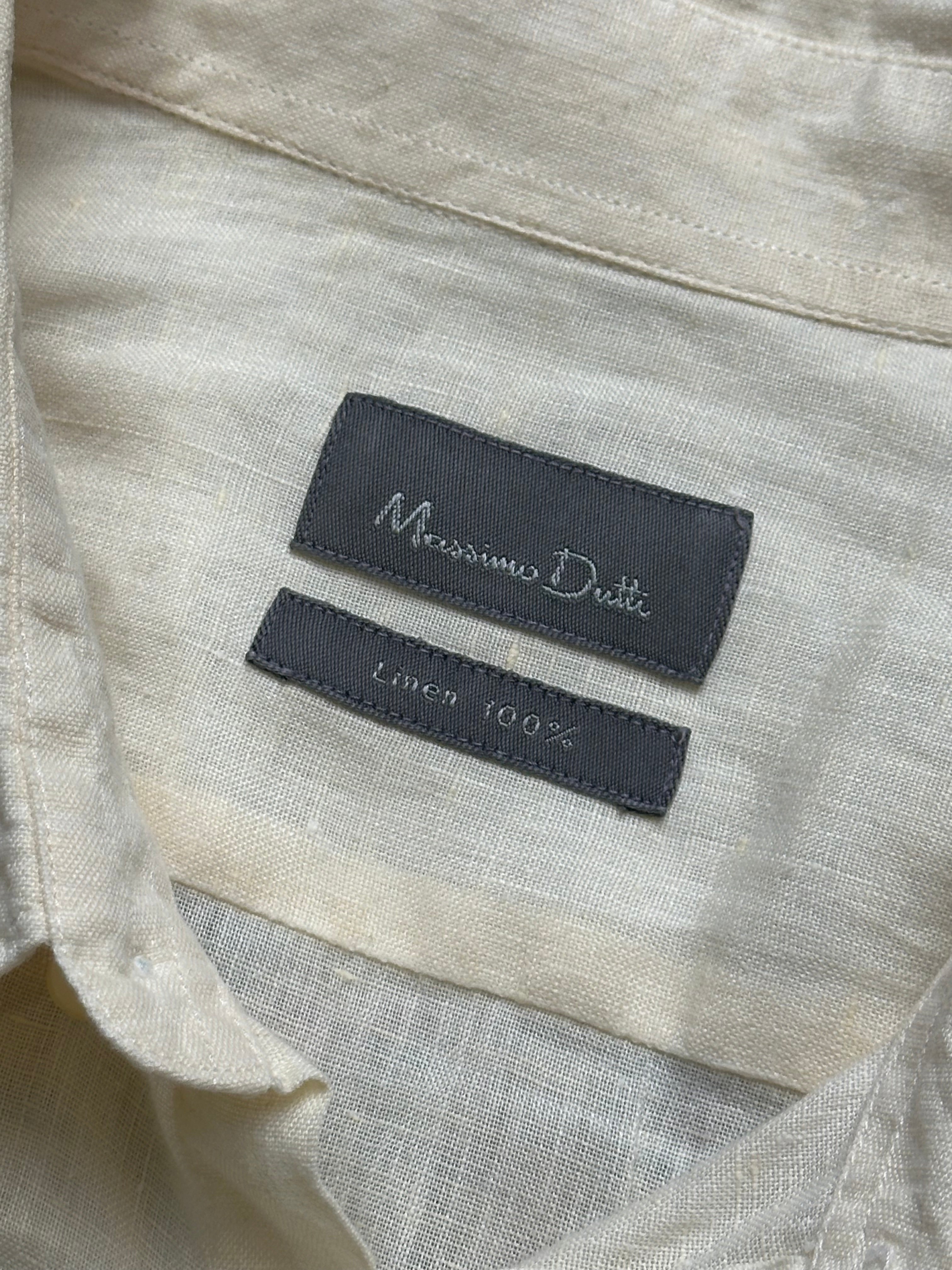 MOSSIMO DUTTI BEIGE PURE LINEN BUTTON DOWN SHIRT - XL