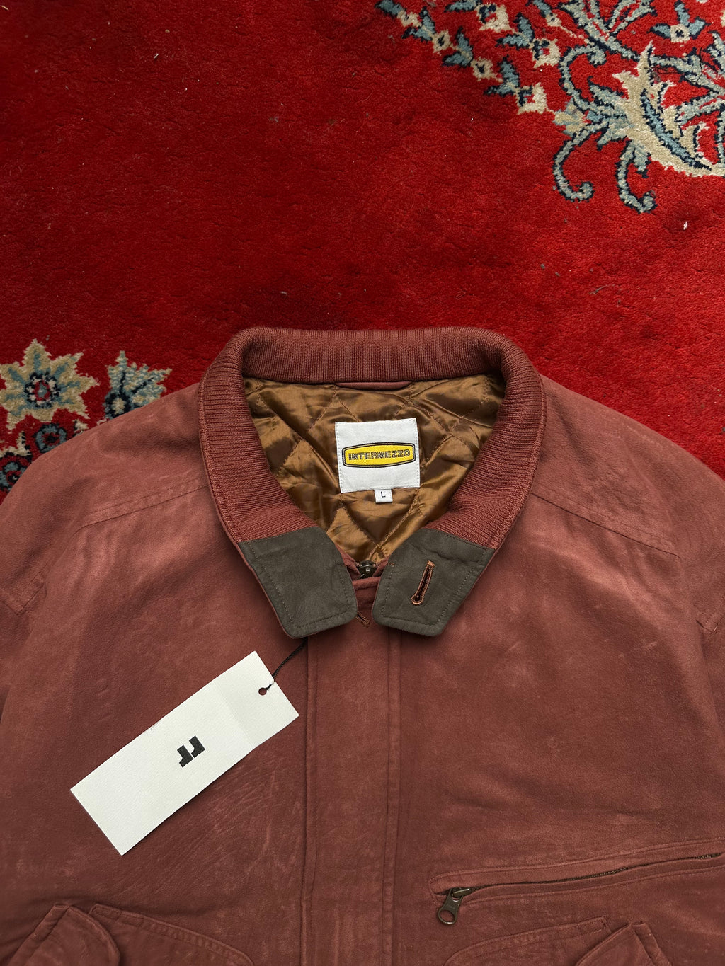 INTERMEZZO RELAXED SUEDE HARRINGTON JACKET - M