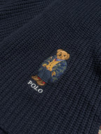 POLO RALPH LAUREN NAVY BLUE CABLE KNIT SCARF