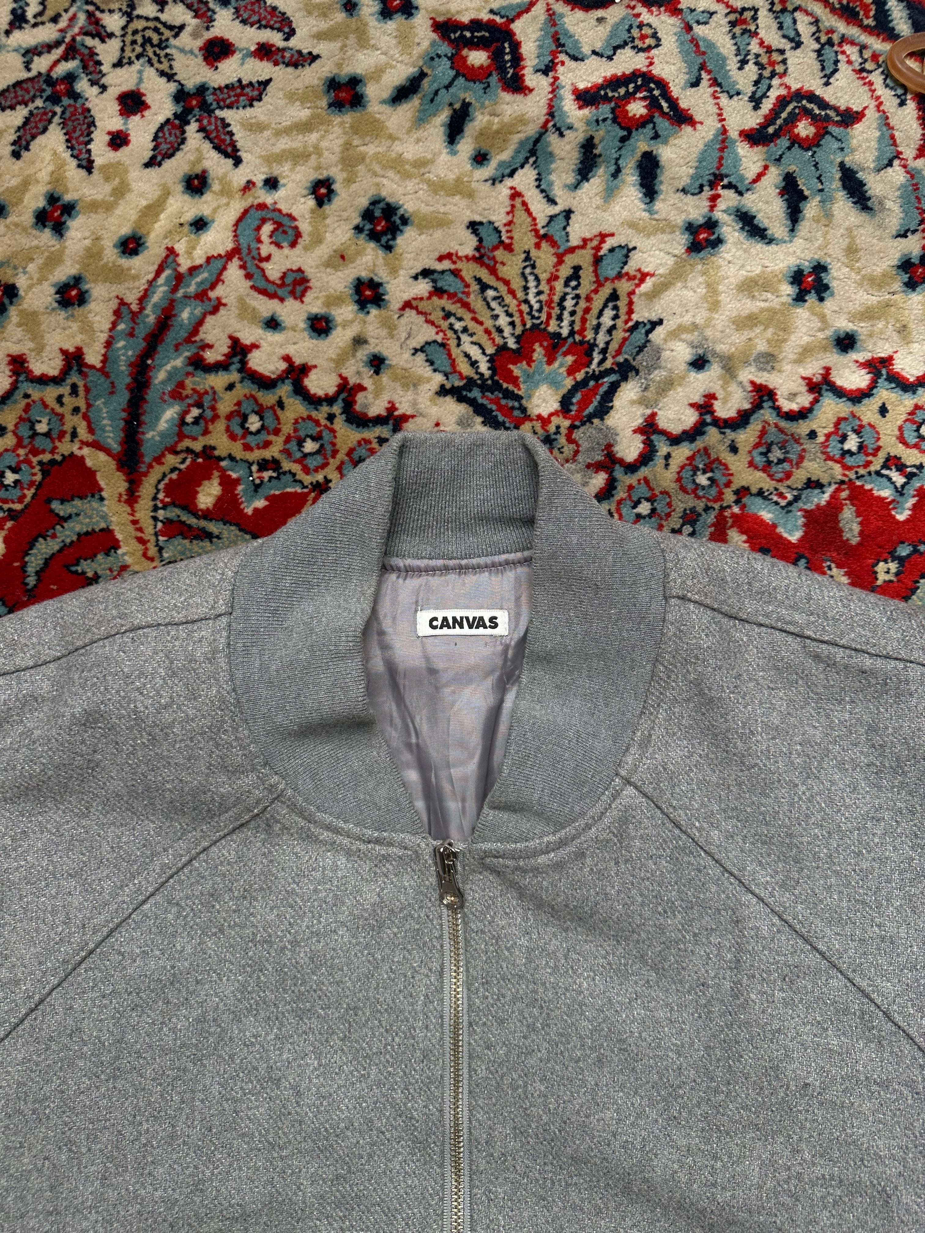 CANVAS RELAXED BOXY FIT WOOL BOMBER JACKET