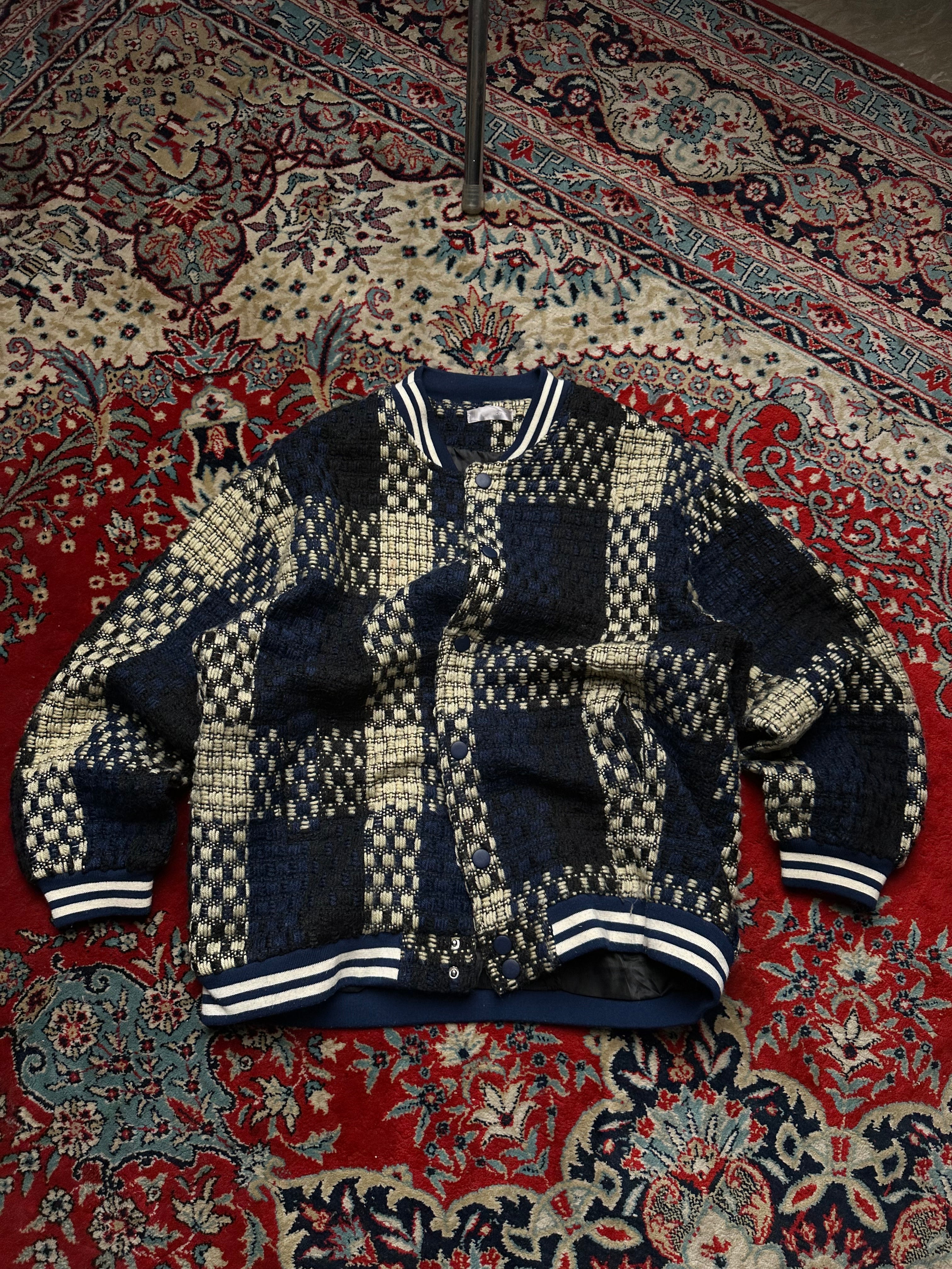 OIL RICE KNITTED RELAXED BOMBER JACKET