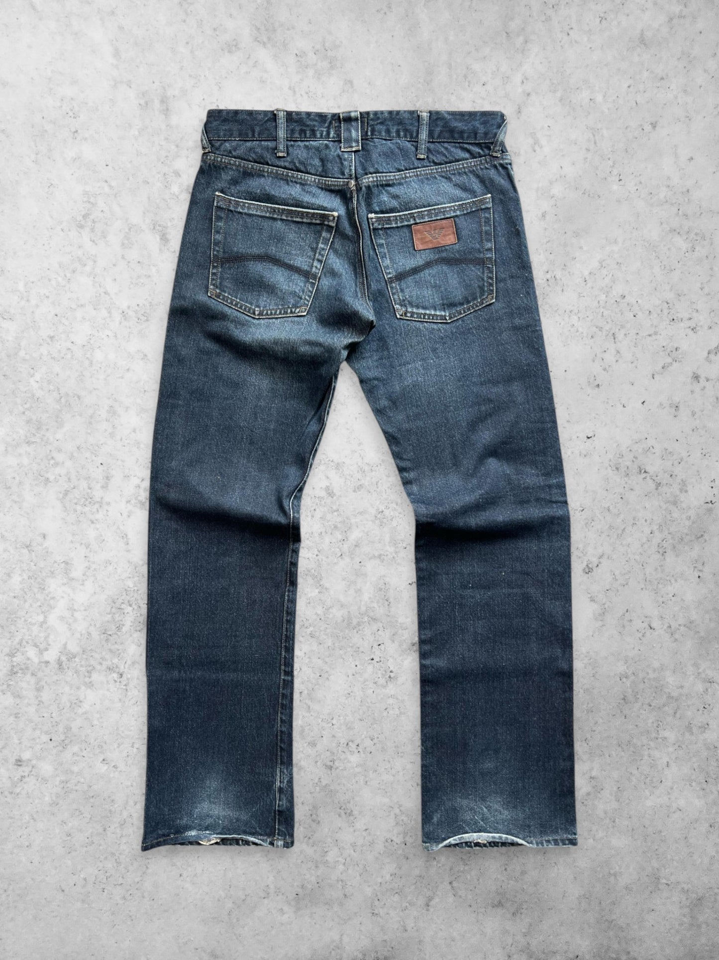 ARMANI JEANS INDIGO 007 STRAIGHT FIT DENIM PANTS