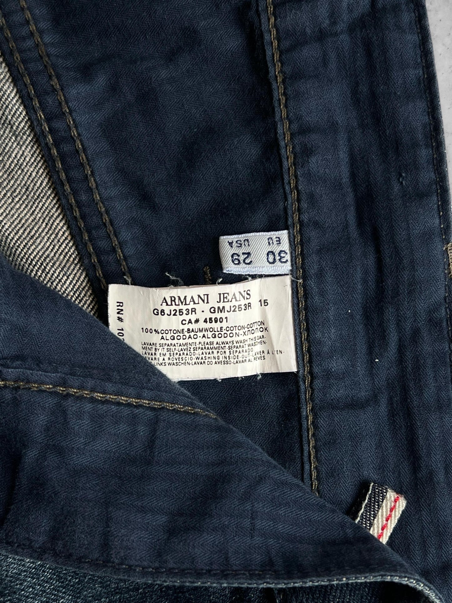 ARMANI JEANS INDIGO 007 STRAIGHT FIT DENIM PANTS