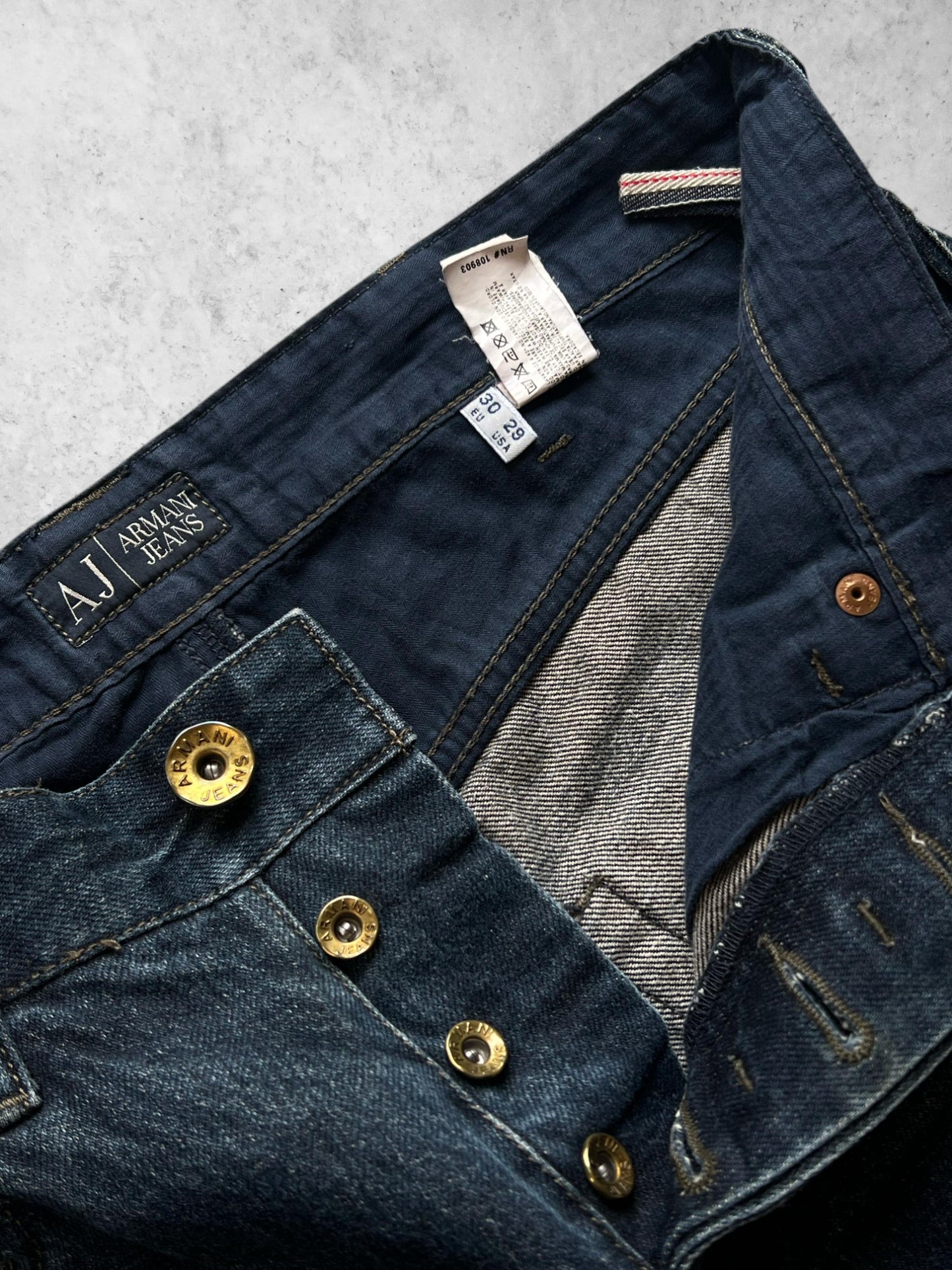 ARMANI JEANS INDIGO 007 STRAIGHT FIT DENIM PANTS