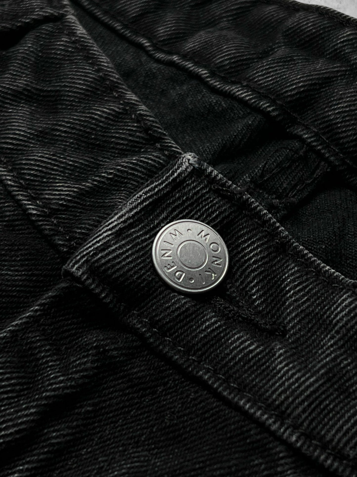 MONKI SUPER BAGGY DARK GREY WASHED DENIM PANTS