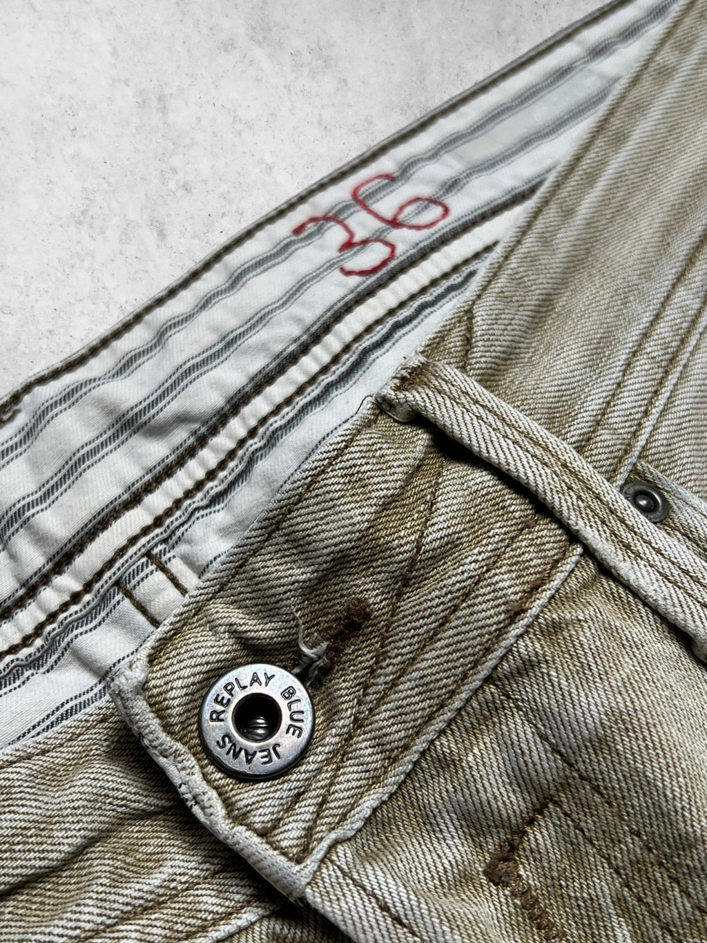 REPLAY JEANS Slim Fit Nude Denim Pants