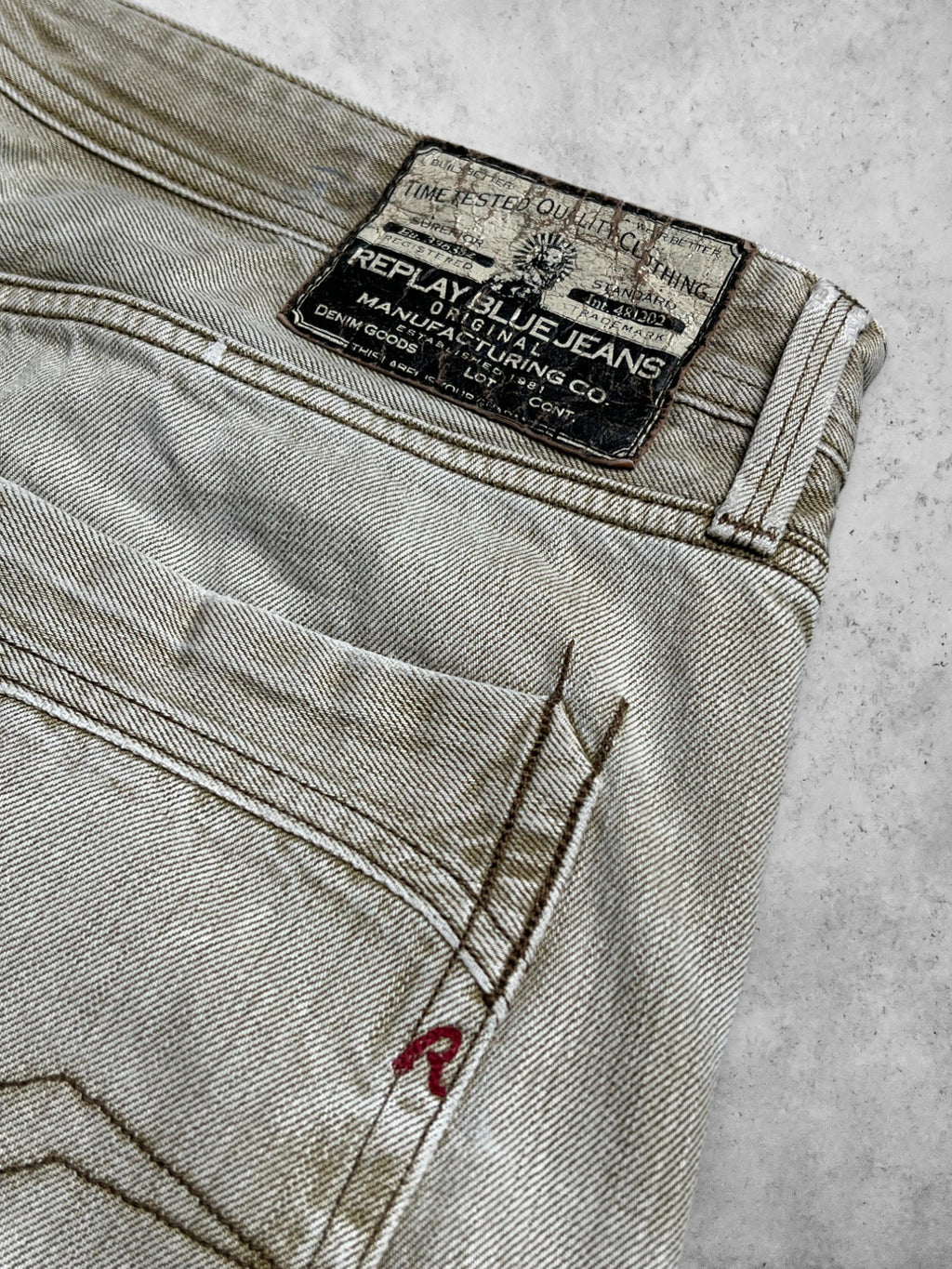 REPLAY JEANS Slim Fit Nude Denim Pants