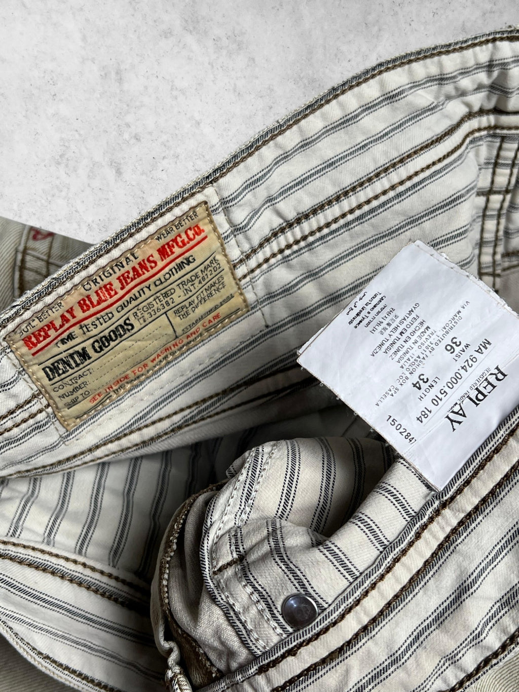 REPLAY JEANS Slim Fit Nude Denim Pants