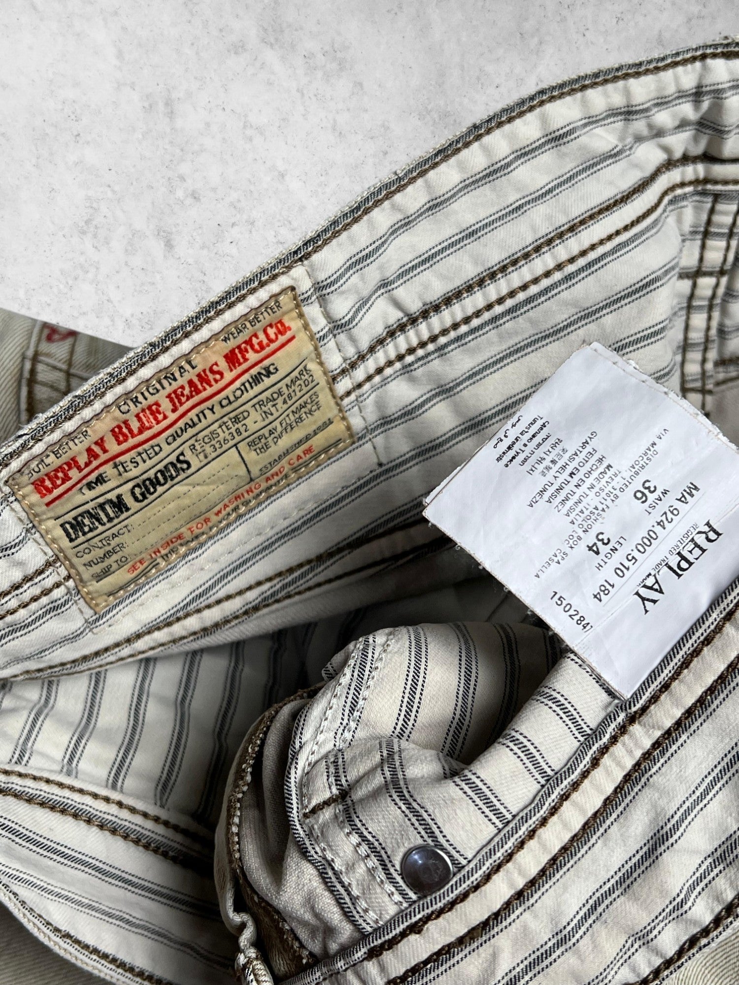 REPLAY JEANS Slim Fit Nude Denim Pants