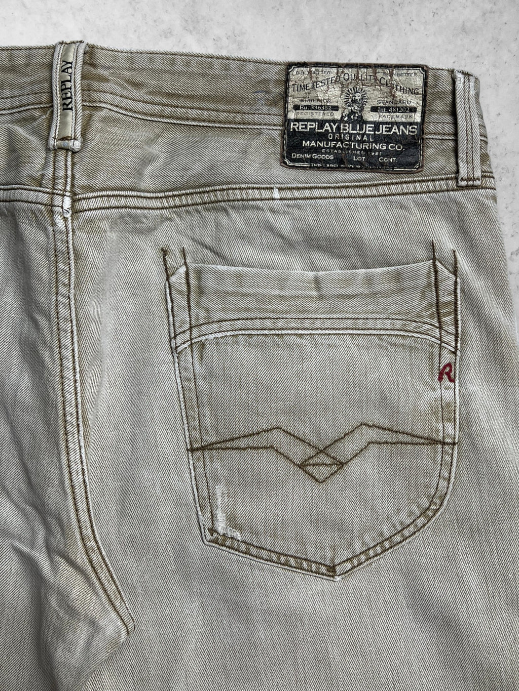 REPLAY JEANS Slim Fit Nude Denim Pants