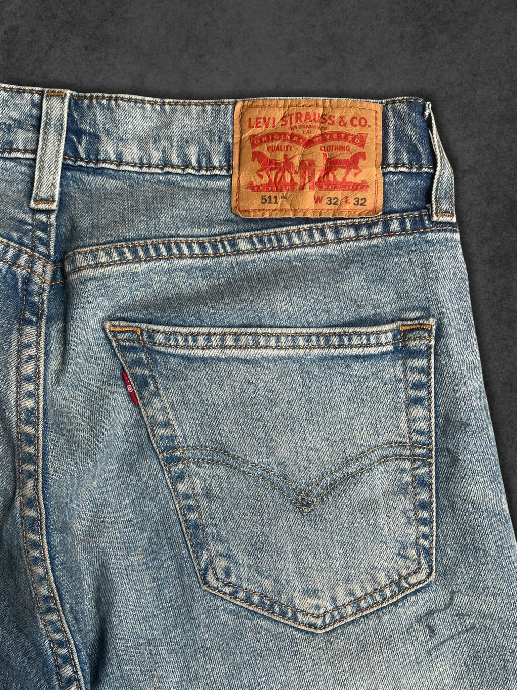 LEVI'S 511 LIGHT WASHED BLUE PAINT SPLATTER SLIM FIT PANTS