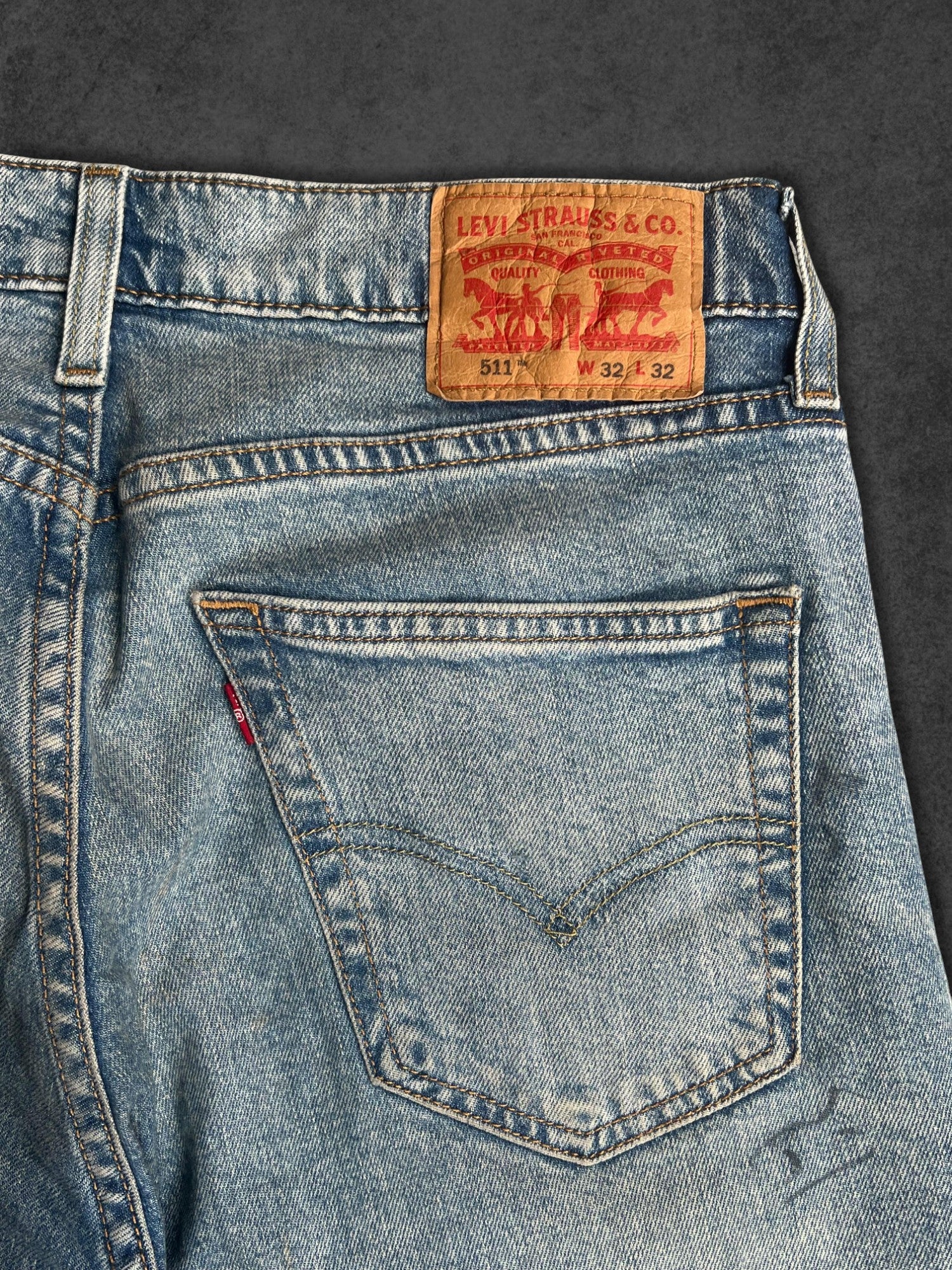 LEVI'S 511 LIGHT WASHED BLUE PAINT SPLATTER SLIM FIT PANTS