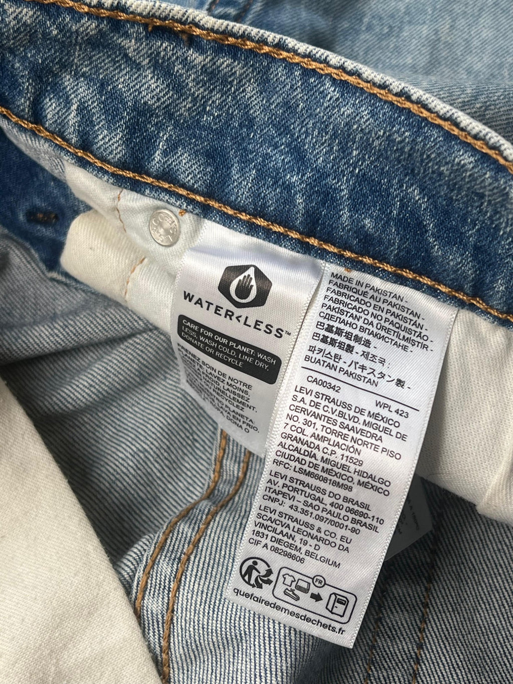 LEVI'S 511 LIGHT WASHED BLUE PAINT SPLATTER SLIM FIT PANTS