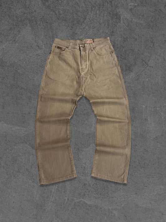 WRANGLER STRAIGHT FIT BROWN DENIM PANTS