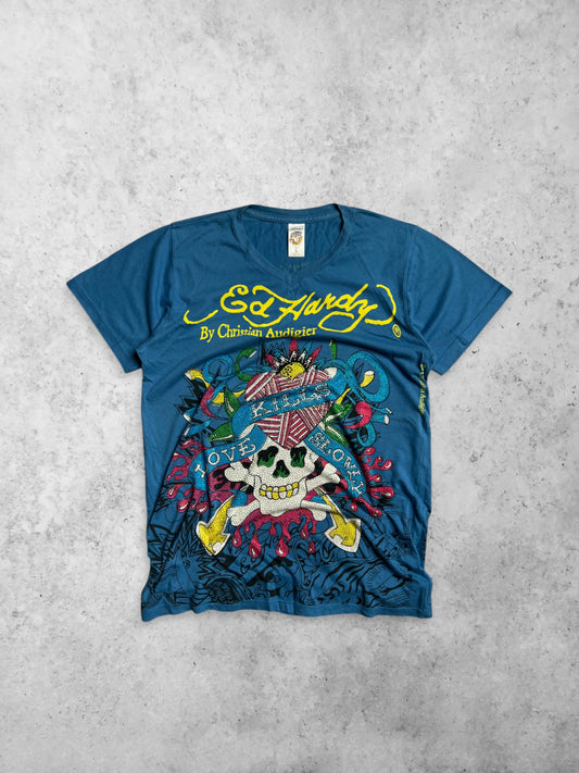 ED HARDY PHINESTONE WORK PRINTED Tee