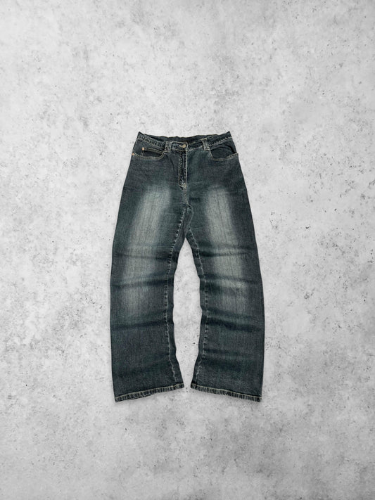 GIANI FEROTI WOMEN BAGGY DARK BLUE WASHED JEANS