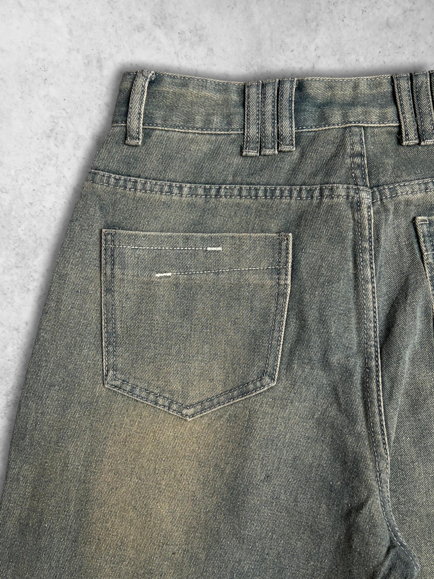 WOMEN VINTAGE BAGGY LIGHT BLUE WASHED DENIM PANTS