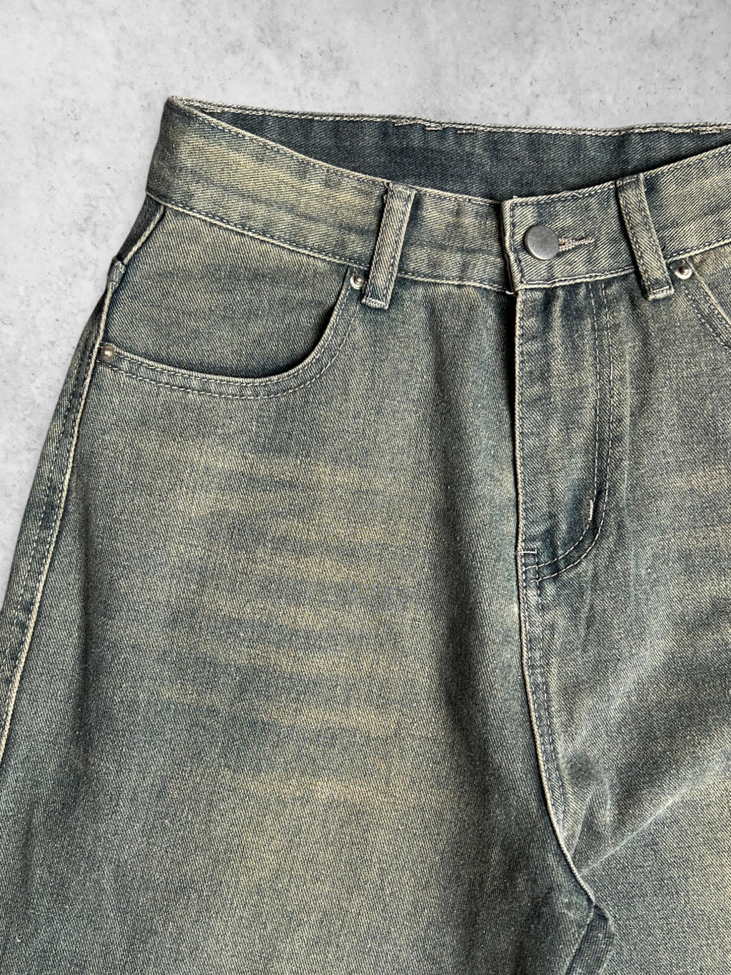 WOMEN VINTAGE BAGGY LIGHT BLUE WASHED DENIM PANTS