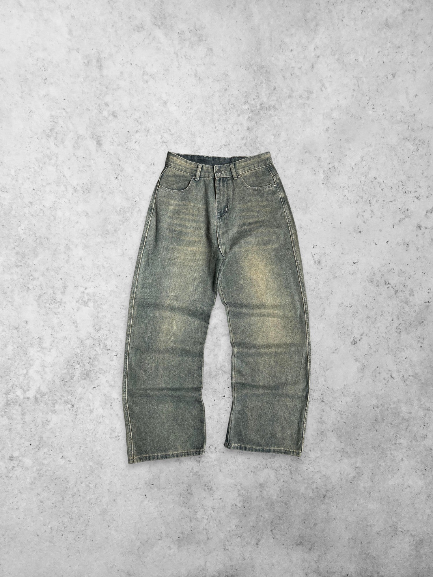 WOMEN VINTAGE BAGGY LIGHT BLUE WASHED DENIM PANTS