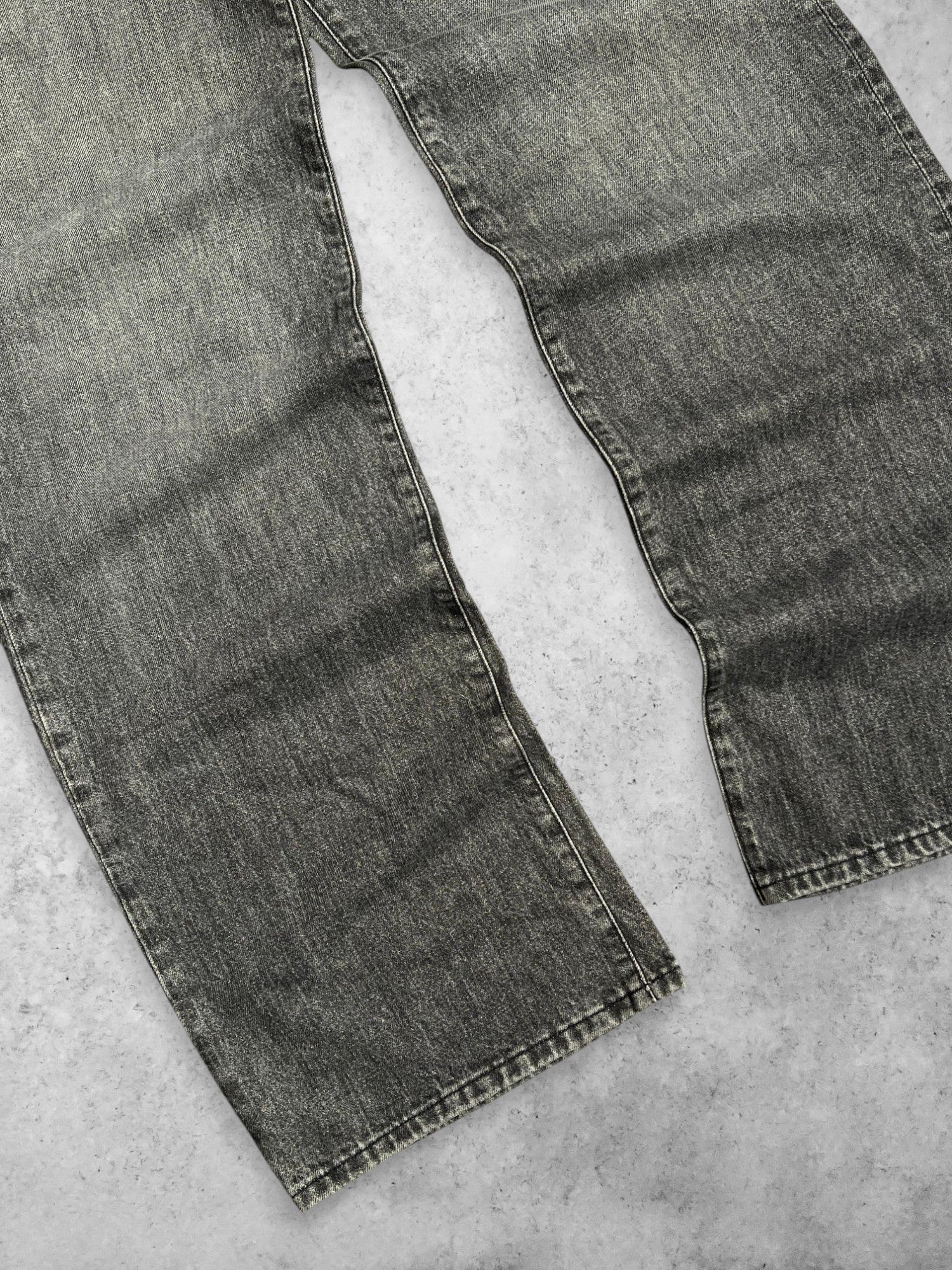 WOMEN BAGGY GREY WASHED DENIM PANTS