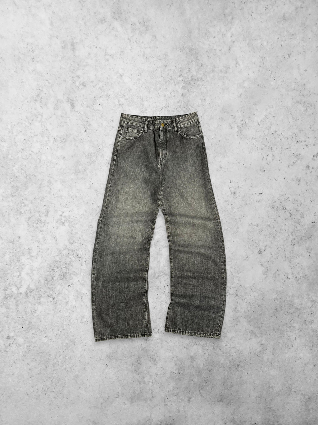 WOMEN BAGGY GREY WASHED DENIM PANTS