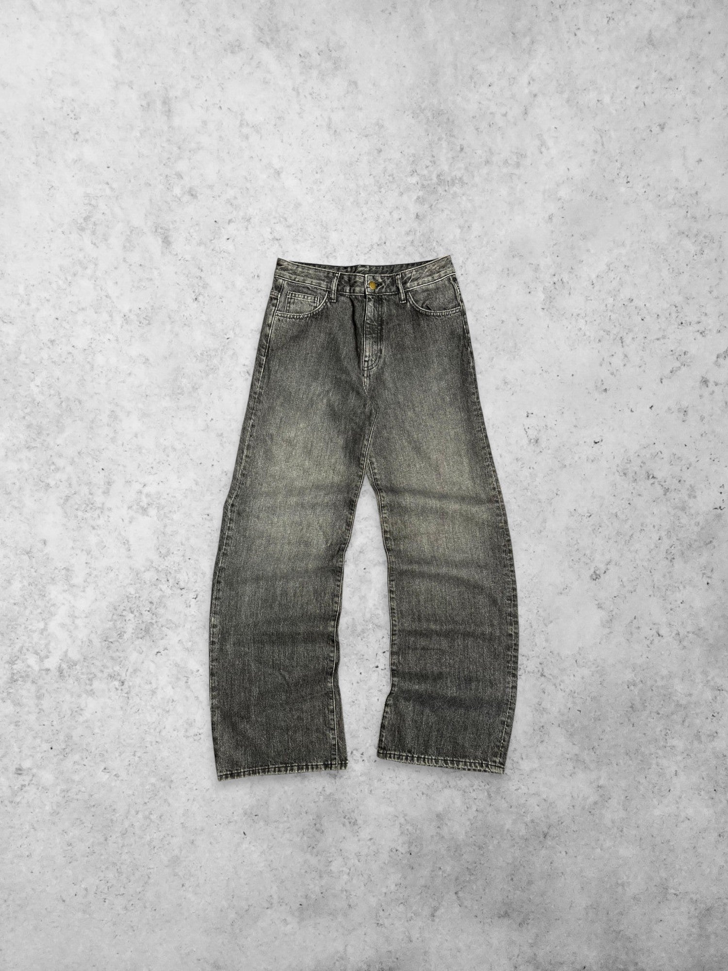 WOMEN BAGGY GREY WASHED DENIM PANTS