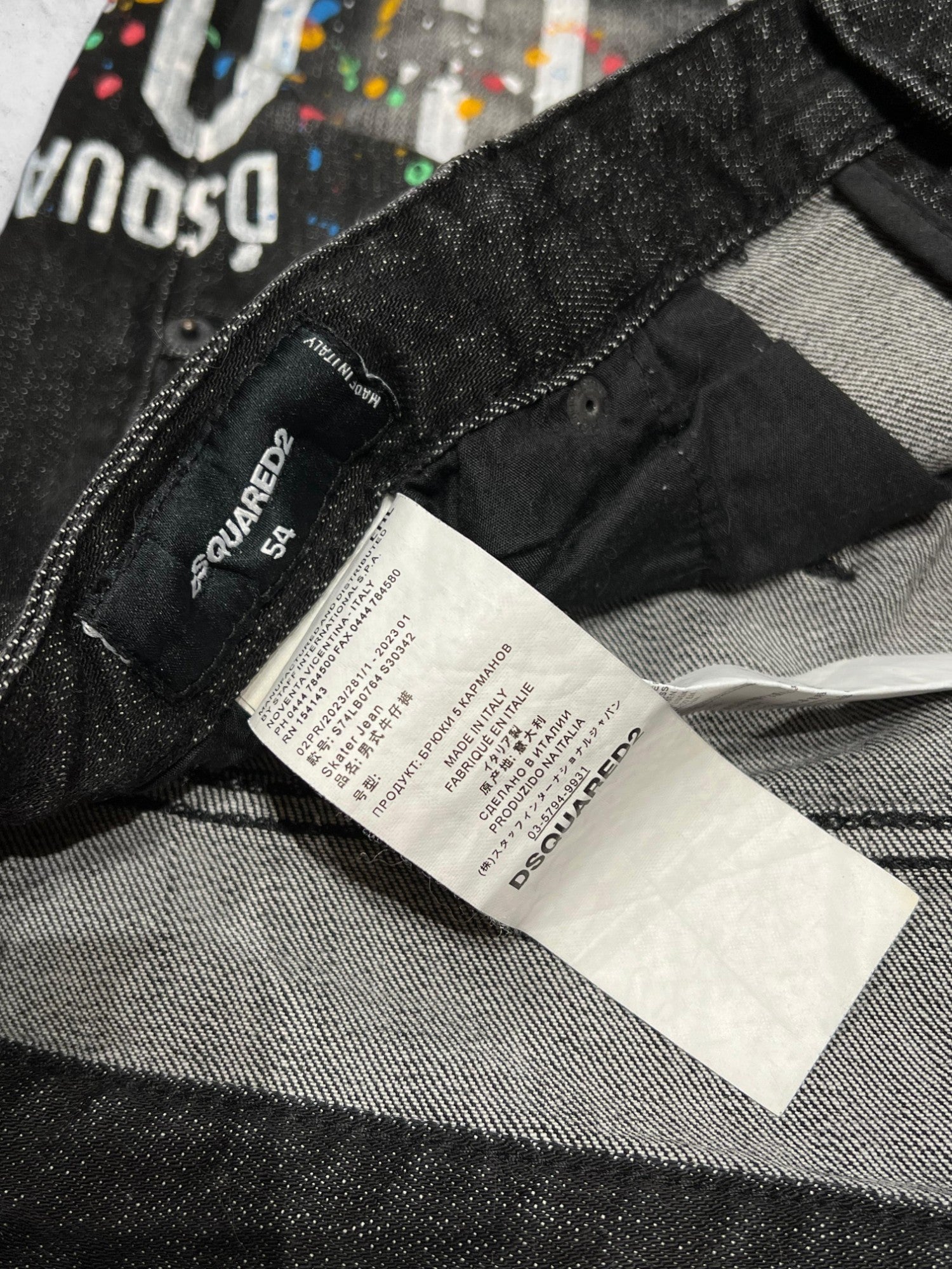 DSQUARED 2 ICON RIPPED SLIM/STRAIGHT PAINT SPLATTER LUXURY JEANS